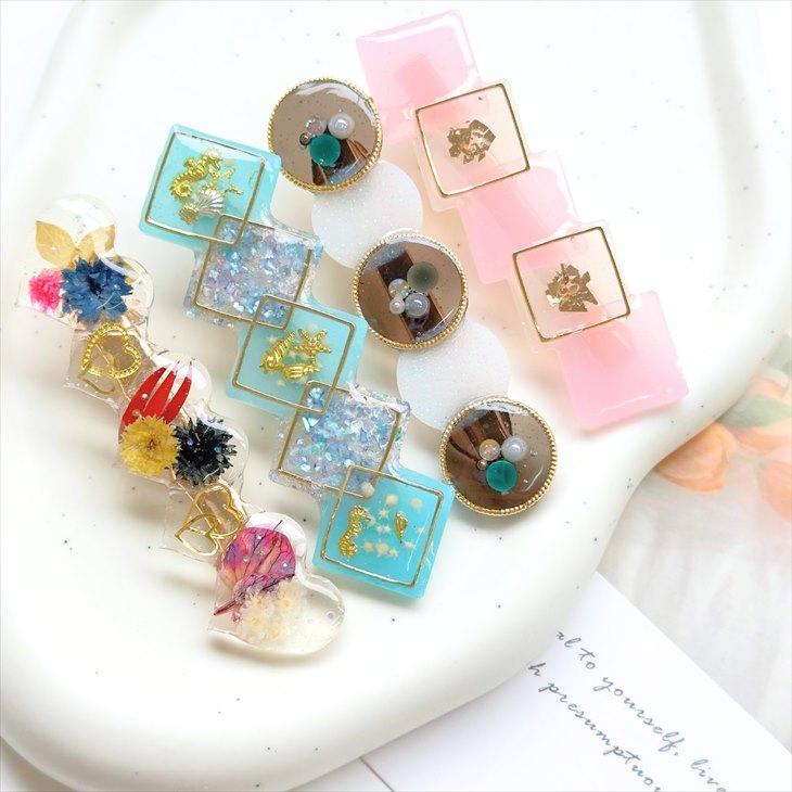 シリコンモールド ヘアピン ヘアクリップ レジン シリコン モールド