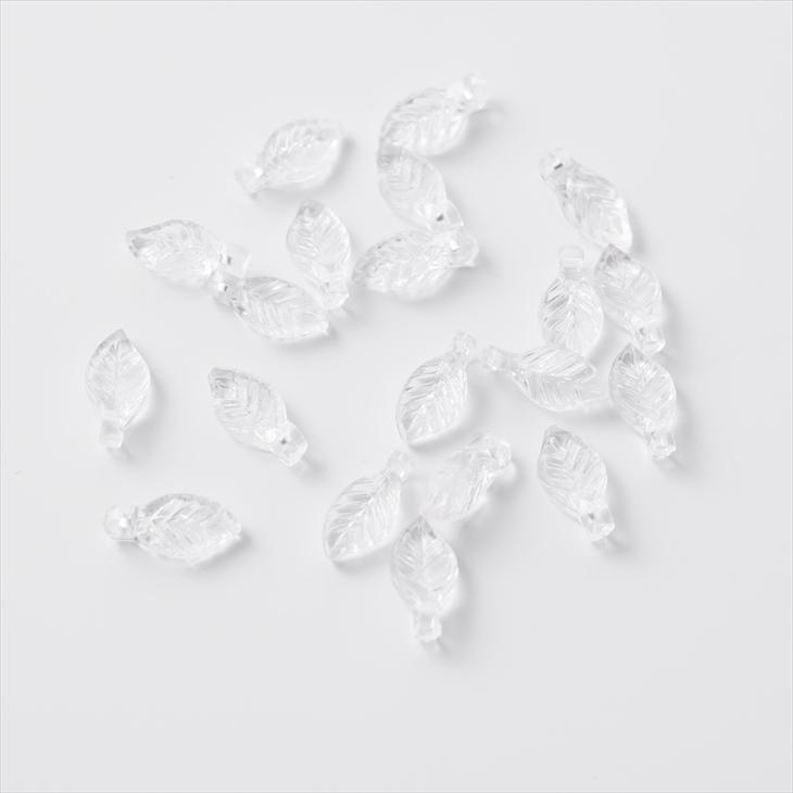 チャーム リーフ ミニ アクセサリー パーツ クリア 10.5mm 20個