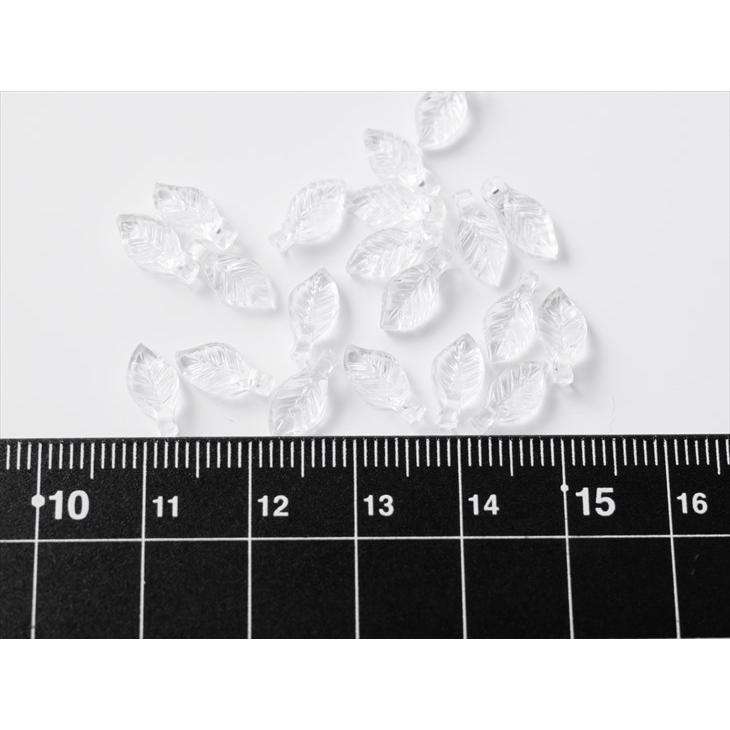 チャーム リーフ ミニ アクセサリー パーツ クリア 10.5mm 20個