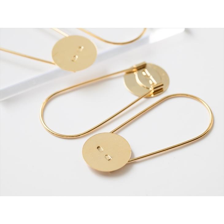 ブローチ キーリング 平皿 アクセサリー パーツ ゴールド 平皿直径20mm