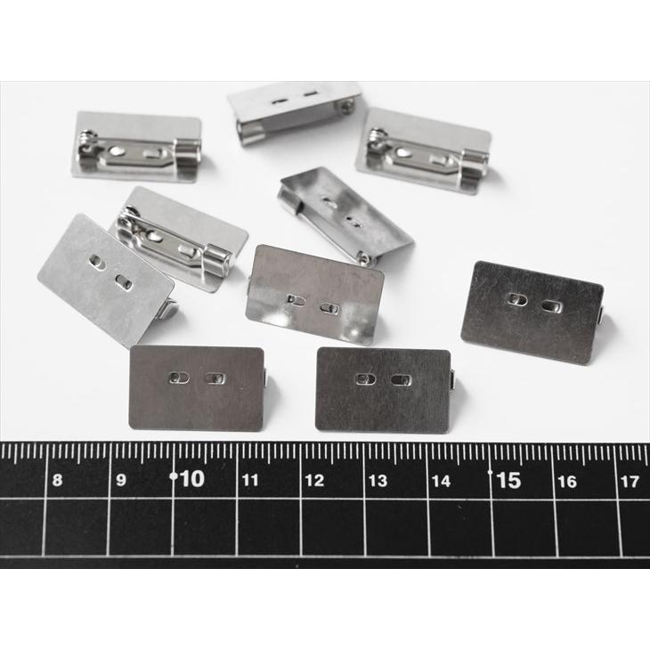 ブローチ 回転 長方形 小さめ アクセサリー パーツ シルバー 21.5×13.5