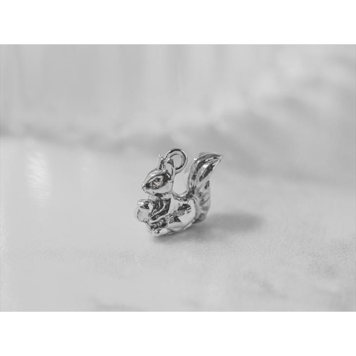 チャーム リス カン付 アクセサリー パーツ シルバー 10mm 1個 りす