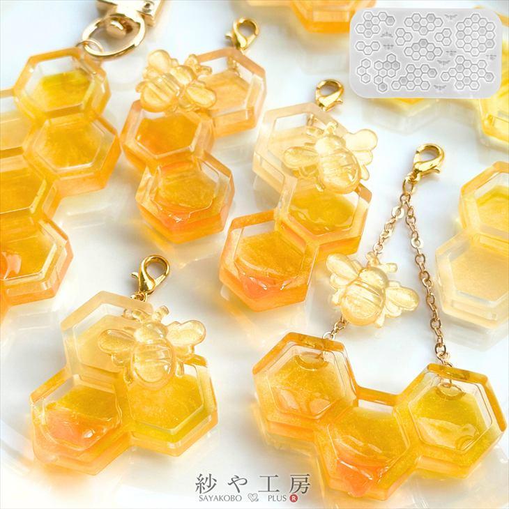 シリコンモールド 蜂の巣 蜂 巣 ハニカム アクセサリー パーツ ハチの