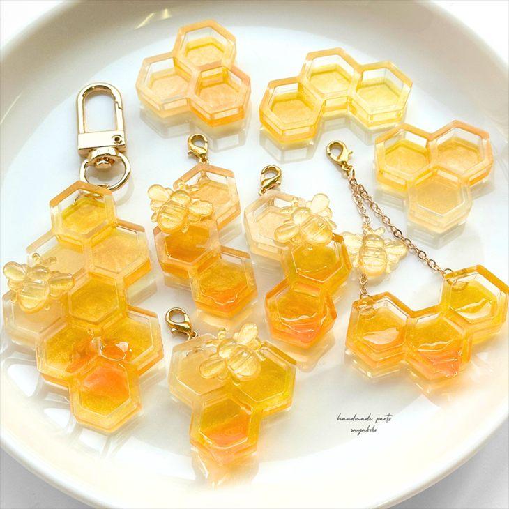 シリコンモールド 蜂の巣 蜂 巣 ハニカム アクセサリー パーツ ハチの