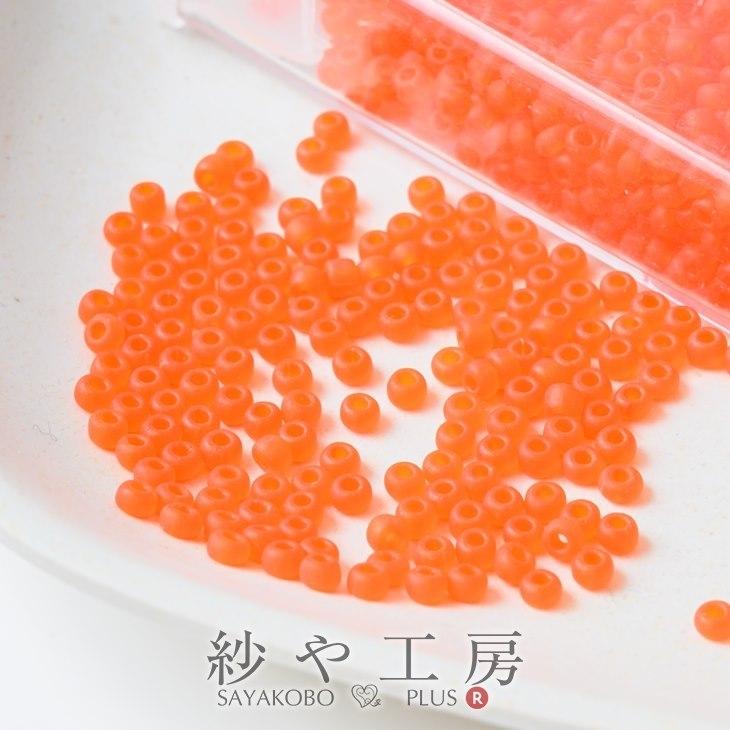 ビーズ 丸小ビーズ col.M6 マットオレンジ 2mm オレンジ 10g 約0.2cm