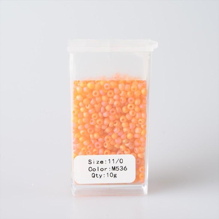 ビーズ 丸小ビーズ col.M536 マットみかんミックス 2mm オレンジMIX