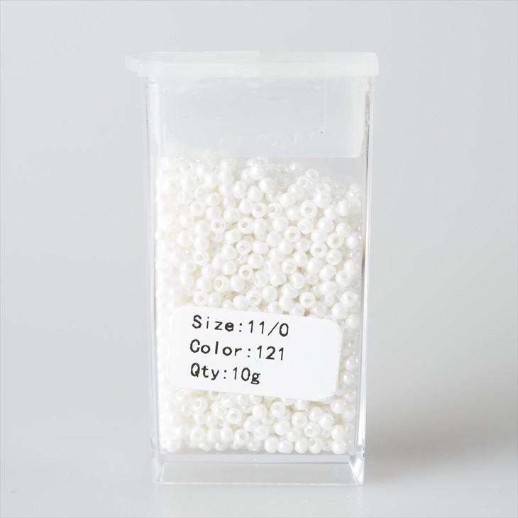 発砲ビーズ 白 ビーズ 丸小ビーズ col.121 パールホワイト 2mm ホワイト 10g 約0.2cm
