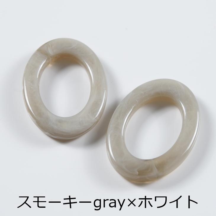 アクリルビーズ 穴なしオーバルフレーム 34mm 2個 2ヶ アクリル