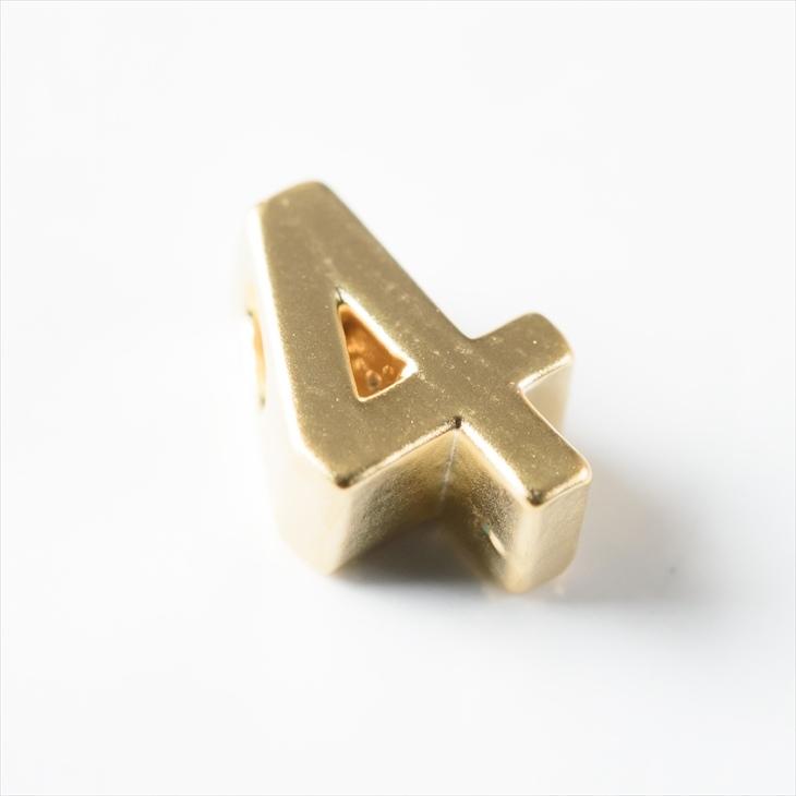 チャーム 数字 ブロック体 横穴 【 選べる10種 】 ゴールド 7mm 5個 5