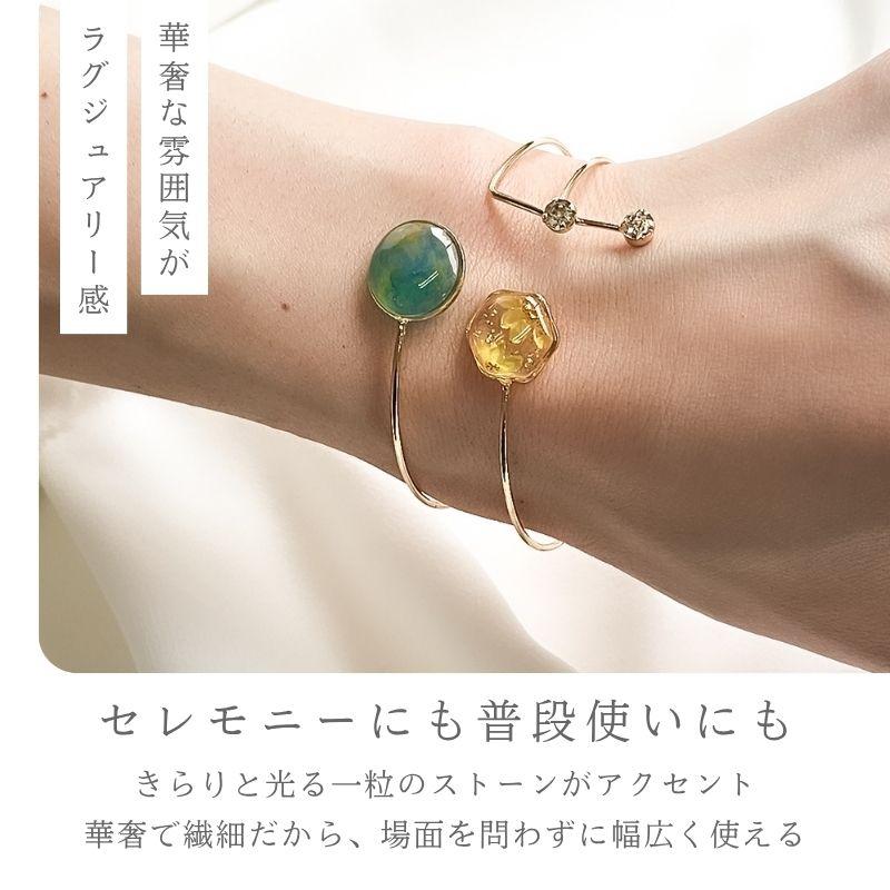 ブレスレットパーツ レジン枠付き ゴールド 56mm 2個 2ケ 腕輪