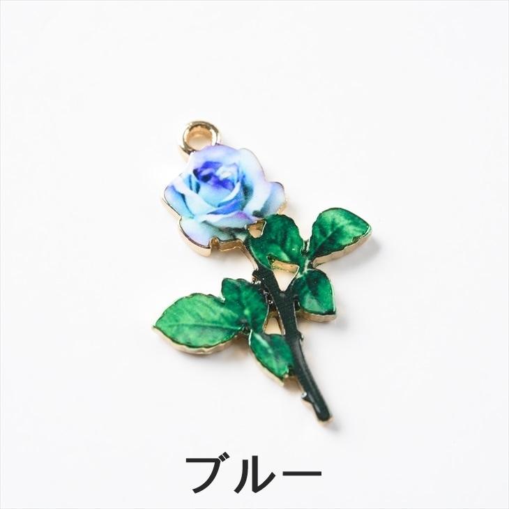 チャーム ニッケルフリー 金属アレルギー対応 バラ 花 イラスト