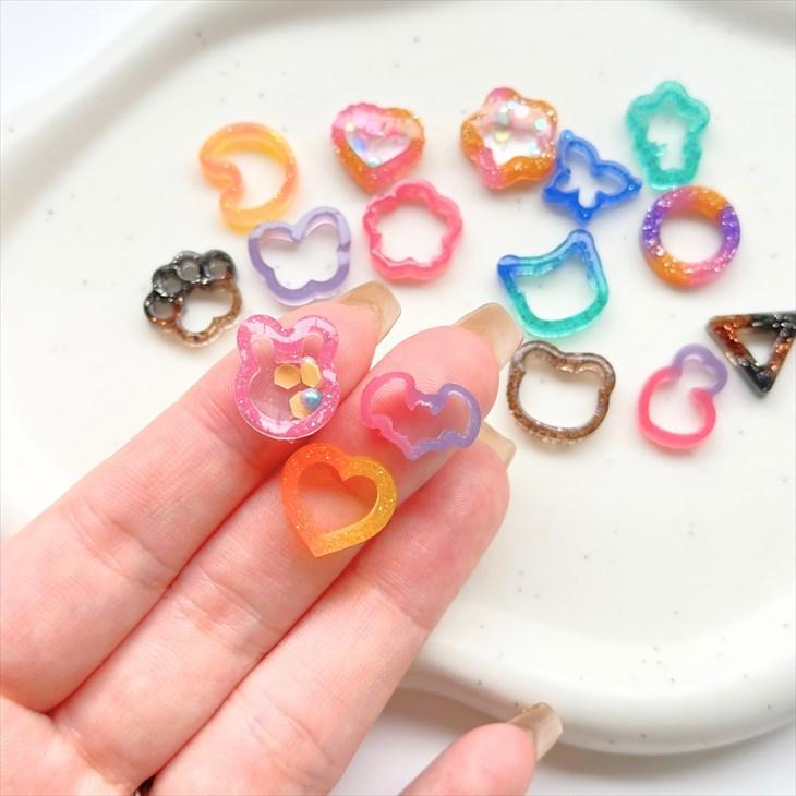 シリコンモールド ミニフレーム アクセサリー パーツ トレカ デコ 蝶