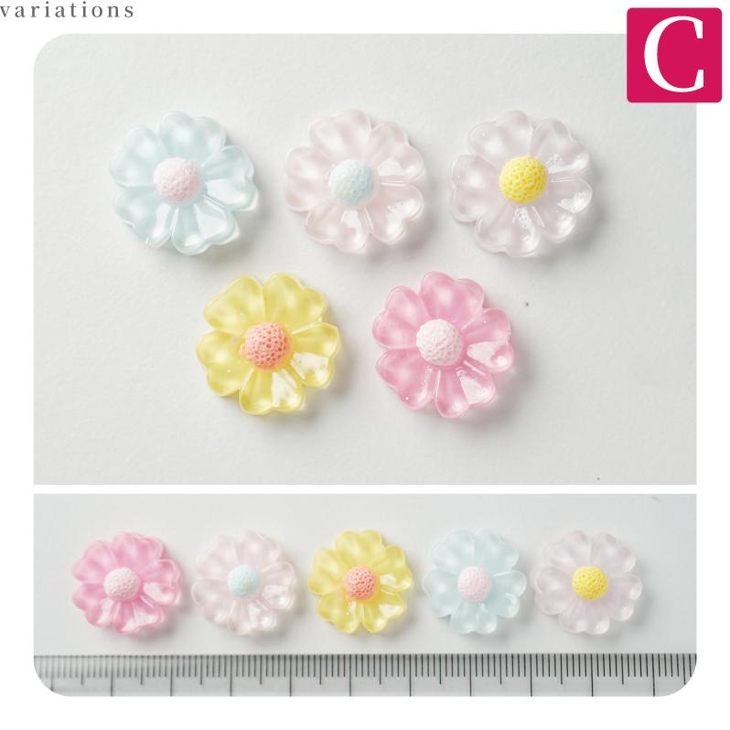貼り付けパーツ デコパーツ 立体 アクセサリー パーツ お花 フラワー
