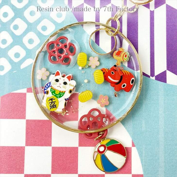 Resin club(レジンクラブ) 埋め込みレジンシール だるまと招き猫