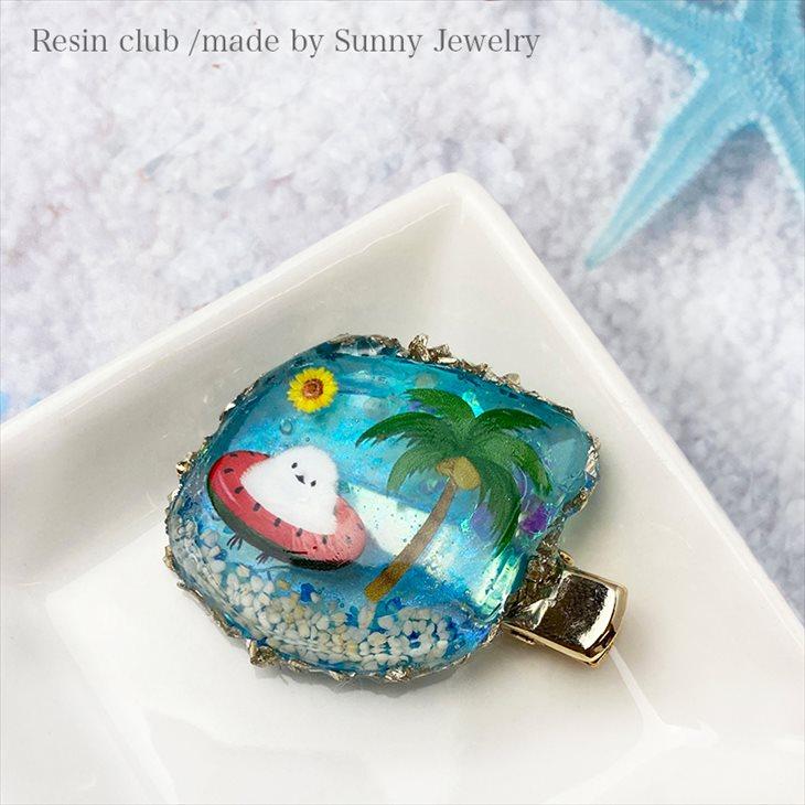 Resin club(レジンクラブ) 埋め込みレジンシール シマエナガ サマーVer