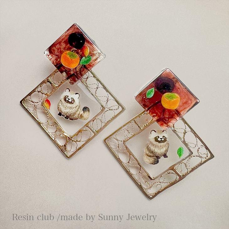 Resin club(レジンクラブ) 埋め込みレジンシール たぬき アクセサリー