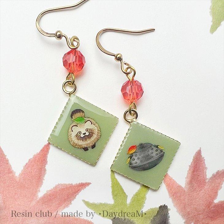 Resin club(レジンクラブ) 埋め込みレジンシール たぬき アクセサリー