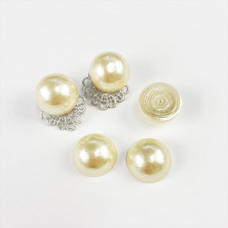 コットンパール 半球 半円 アクセサリー パーツ キスカ 20mm 30個 30ヶ