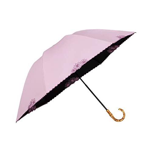 完全遮光100% 最強の日傘「UVO（ウーボ）」3段折 刺繍フラワー