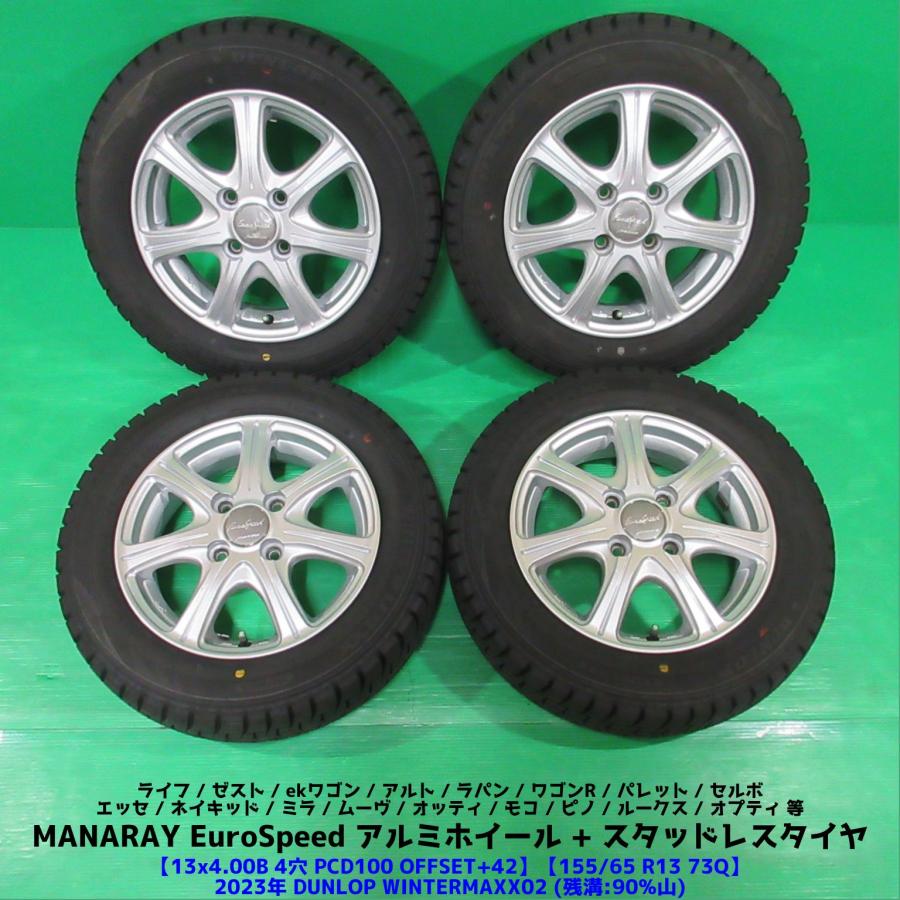 スタッドレス 155／65R13 アルミホイールつき バリ山 ダンロップ
