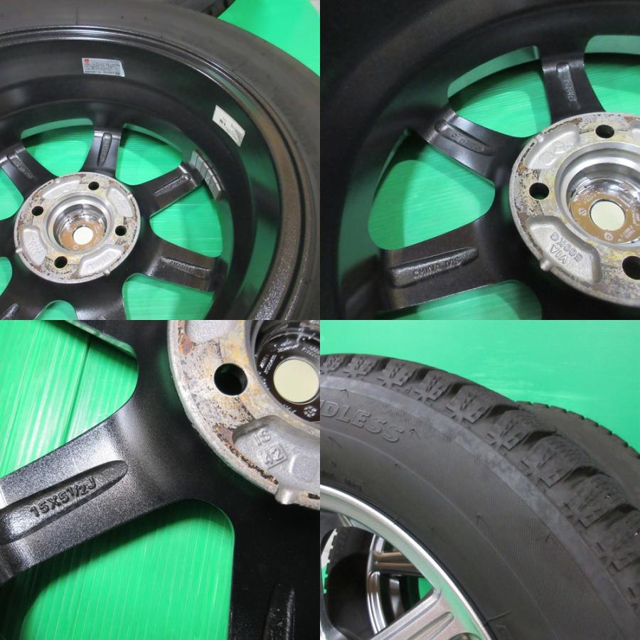 BRIDGESTONE 美品 マツダ2 デミオ 185/65R15 2023年バリ山スタッドレス  