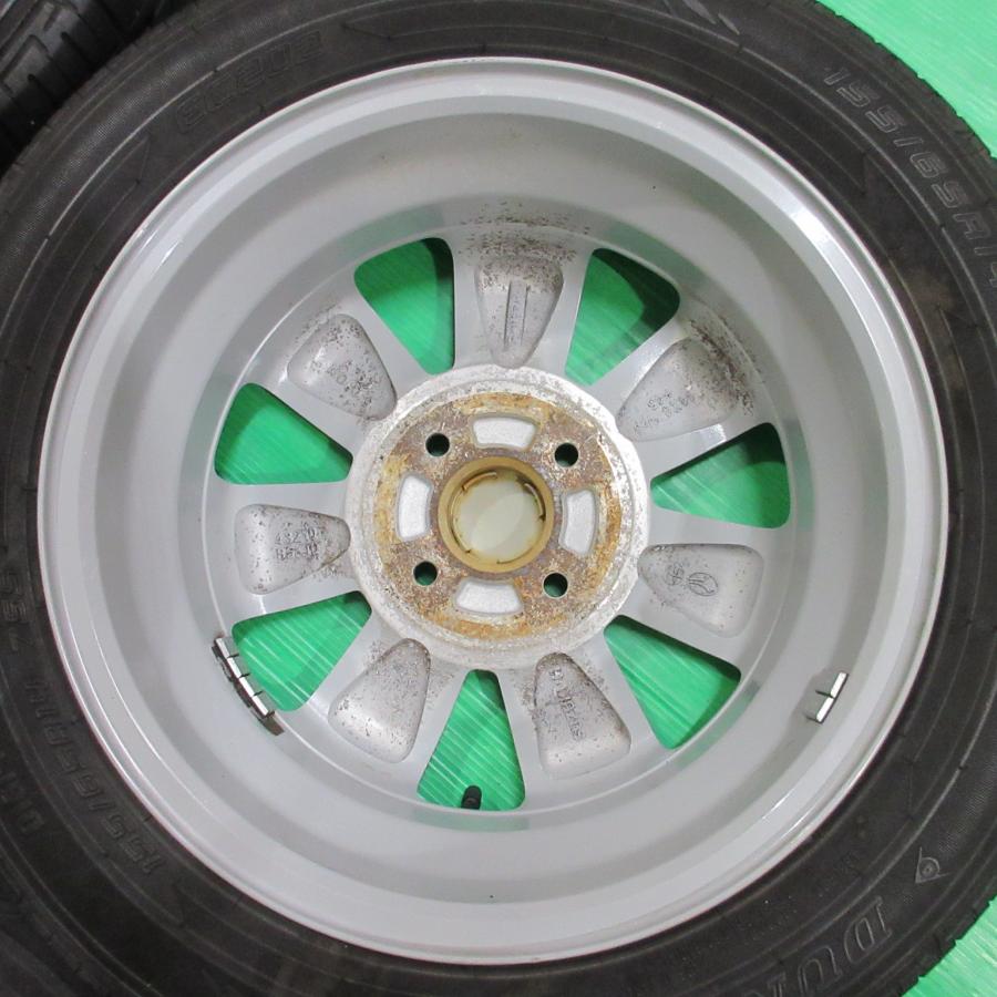 ラパン　純正　14インチ　155/65R14 4本セット　2022年 ラパン ラパン純正 155/65R14 夏タイヤ 60%-70%山 DUNLOP EC202 4本 4