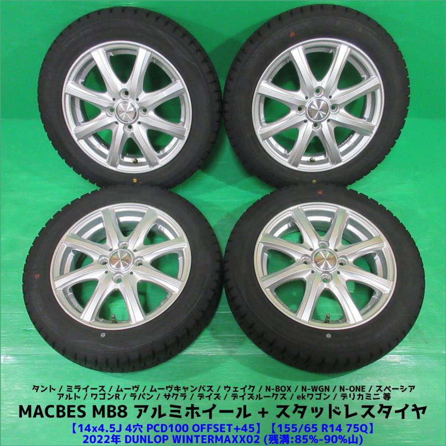 バリ山】スタッドレスタイヤ155/65R14【アルミホイール】 アイスナビ 7 
