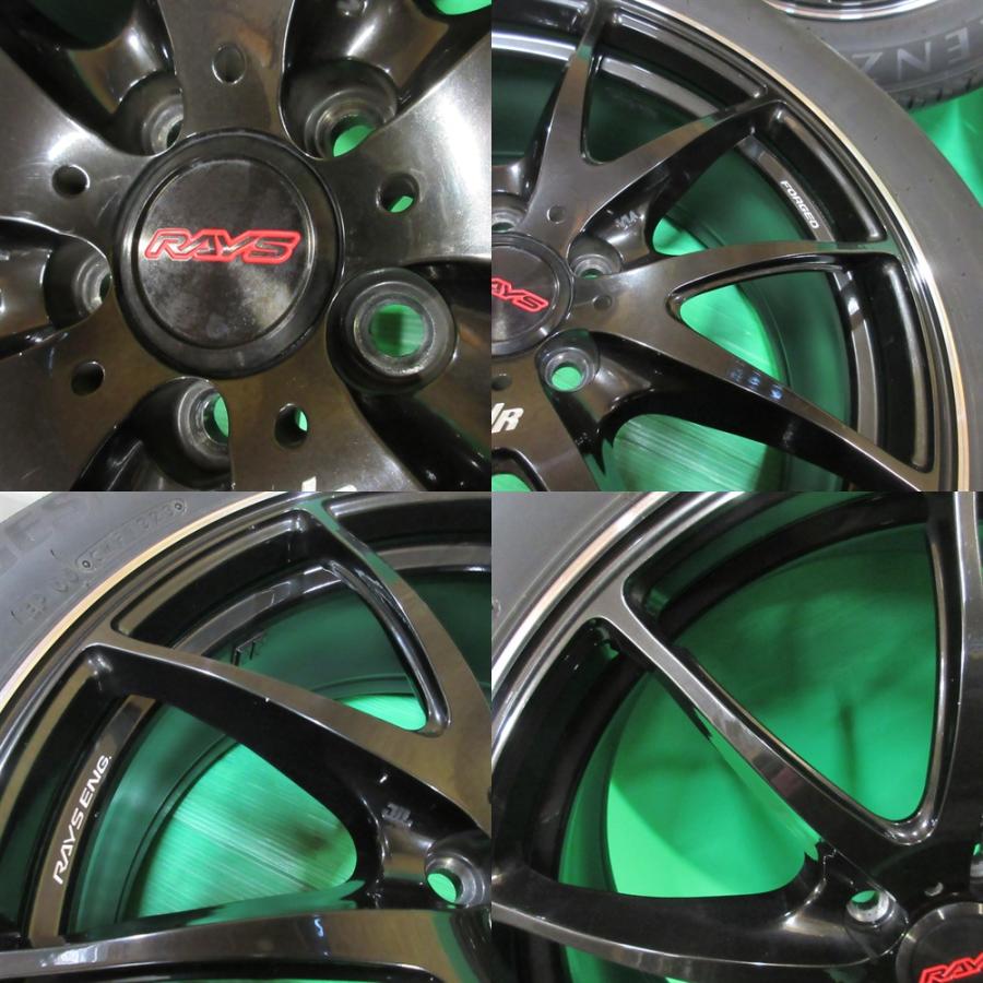 鍛造 RAYS VOLK RACING G25 225/55R18 2023年夏タイヤ 50%-60%山 BRIDGESTONE ALENZA 4本 5穴PCD100 7.5J +48 フォレスター XV 軽量 新潟の画像