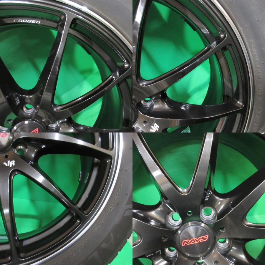 鍛造 RAYS VOLK RACING G25 225/55R18 2023年夏タイヤ 50%-60%山 BRIDGESTONE ALENZA 4本 5穴PCD100 7.5J +48 フォレスター XV 軽量 新潟の画像