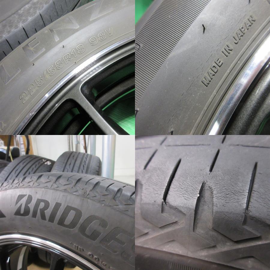 鍛造 RAYS VOLK RACING G25 225/55R18 2023年夏タイヤ 50%-60%山 BRIDGESTONE ALENZA 4本 5穴PCD100 7.5J +48 フォレスター XV 軽量 新潟の画像