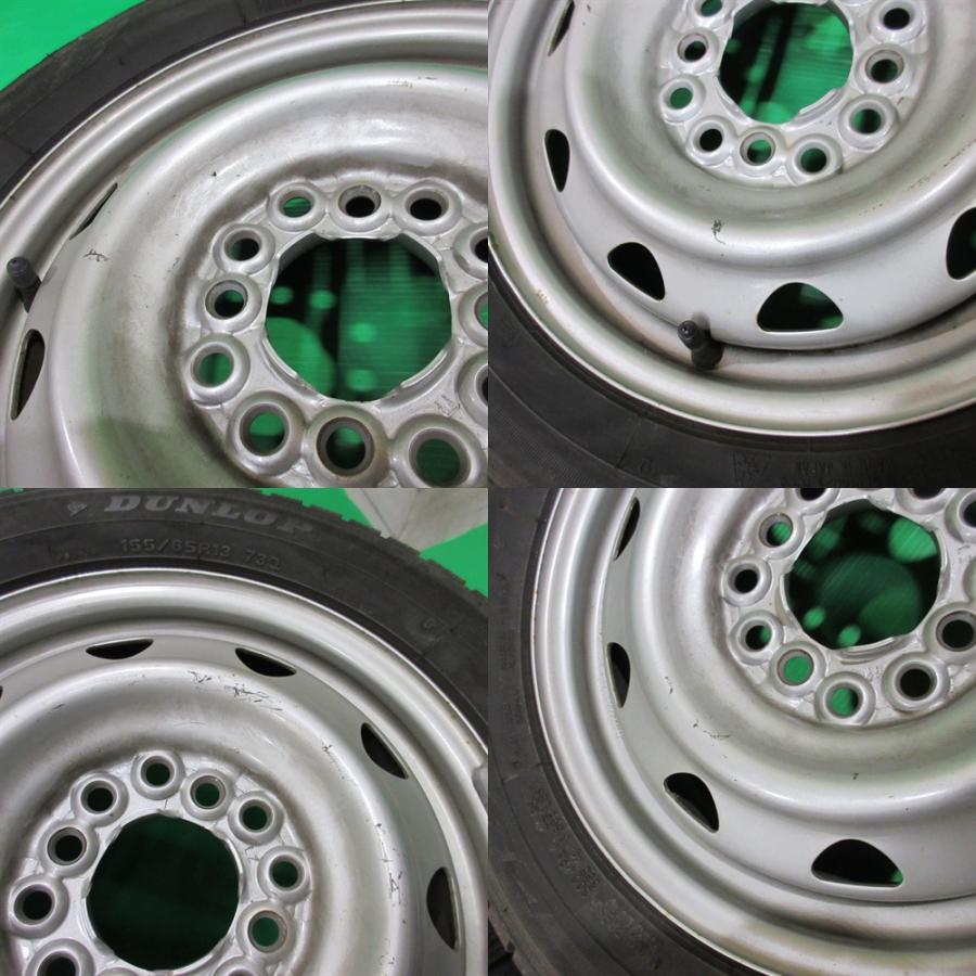ワゴンR 155/65R13 スタッドレス 60%-80%山 DUNLOP DSX-2 4本 4穴PCD100/110/114.3 +40 アルト パレット モコ ライフ ネイキッド 中古新潟 | DUNLOP | 05