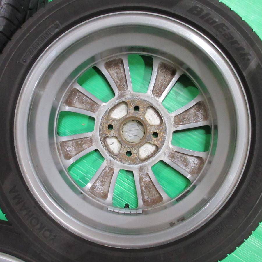 ワゴンRスティングレー純正 165/55R15 2023年夏タイヤ 60%山 YOKOHAMA BluEarth AE-01 4本 4穴PCD100 4.5J +45 スペーシア スズキ 中古新潟の画像