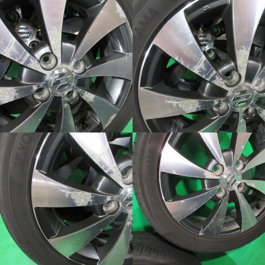 ワゴンRスティングレー純正 165/55R15 2023年夏タイヤ 60%山 YOKOHAMA BluEarth AE-01 4本 4穴PCD100 4.5J +45 スペーシア スズキ 中古新潟の画像