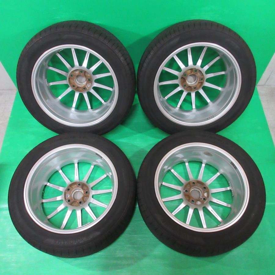 美品 MPV 215/55R18 2023年夏タイヤ 60-80%山 YOKOHAMA BluEarth-XT AE61 4本 ENKEI PF03 5穴PCD114.3 7J +45 リーフ CX-30 MX-30 中古新潟の画像
