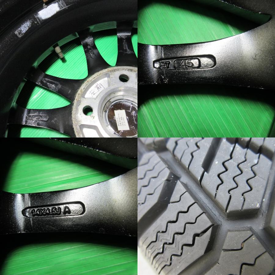 美品 ハスラー 165/70R14 バリ山スタッドレス 80%-90%山 Continental NorthContactNC6 4本 4穴PCD100 4.5J +45 ソリオ デリカD2 中古新潟の画像