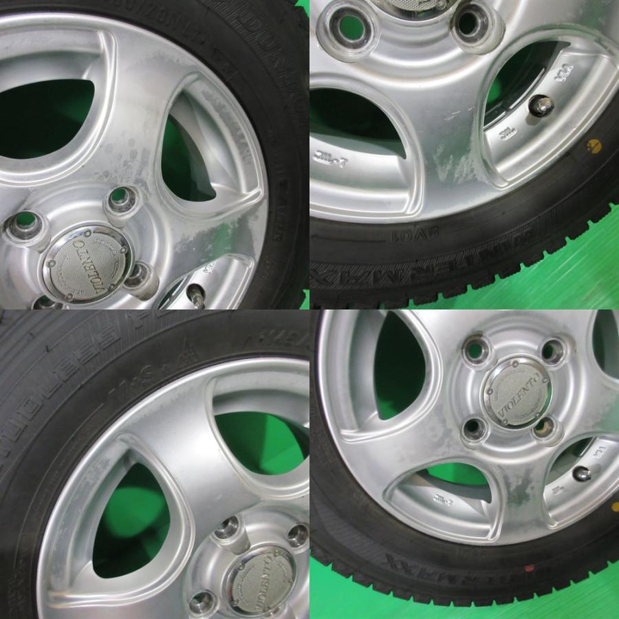 エブリイ 145/80R12 80/78 N LT 2023年超バリ山スタッドレス 90%-95%山 DUNLOP WINTERMAXX SV01 4本 4穴PCD100 4J +40 アトレー クリッパーの画像