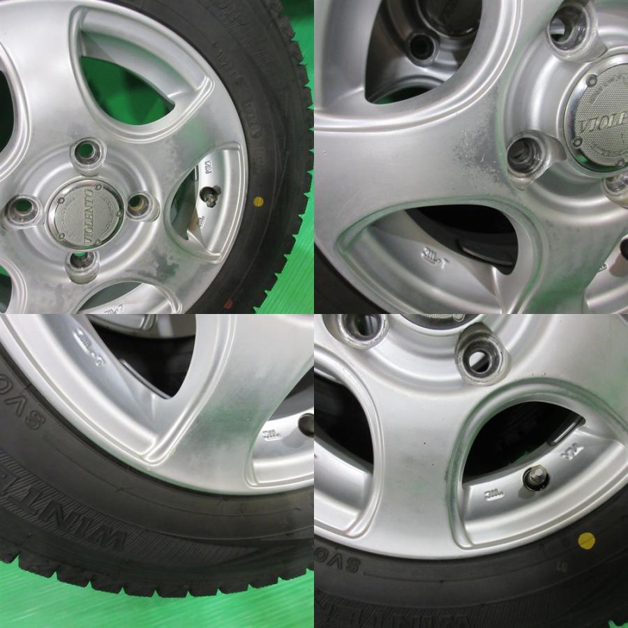 エブリイ 145/80R12 80/78 N LT 2023年超バリ山スタッドレス 90%-95%山 DUNLOP WINTERMAXX SV01 4本 4穴PCD100 4J +40 アトレー クリッパーの画像