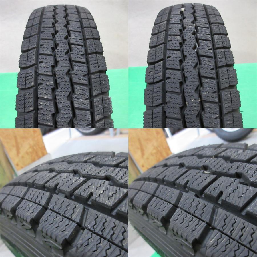 エブリイ 145/80R12 80/78 N LT 2023年超バリ山スタッドレス 90%-95%山 DUNLOP WINTERMAXX SV01 4本 4穴PCD100 4J +40 アトレー クリッパーの画像