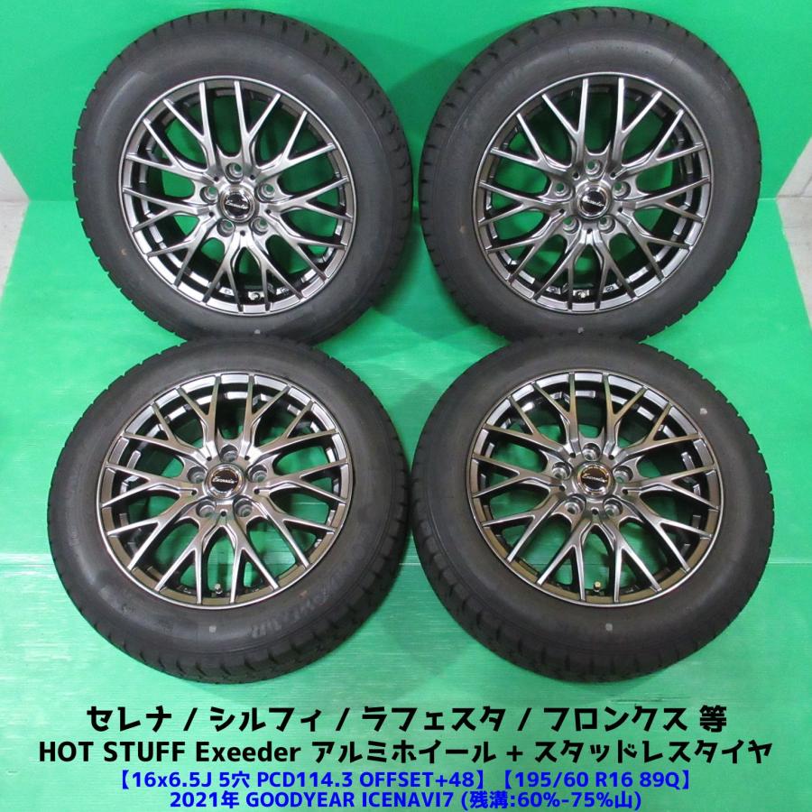 アイスナビ 7 セレナ 195/60R16 スタッドレス 60%-75%山 GOODYEAR 