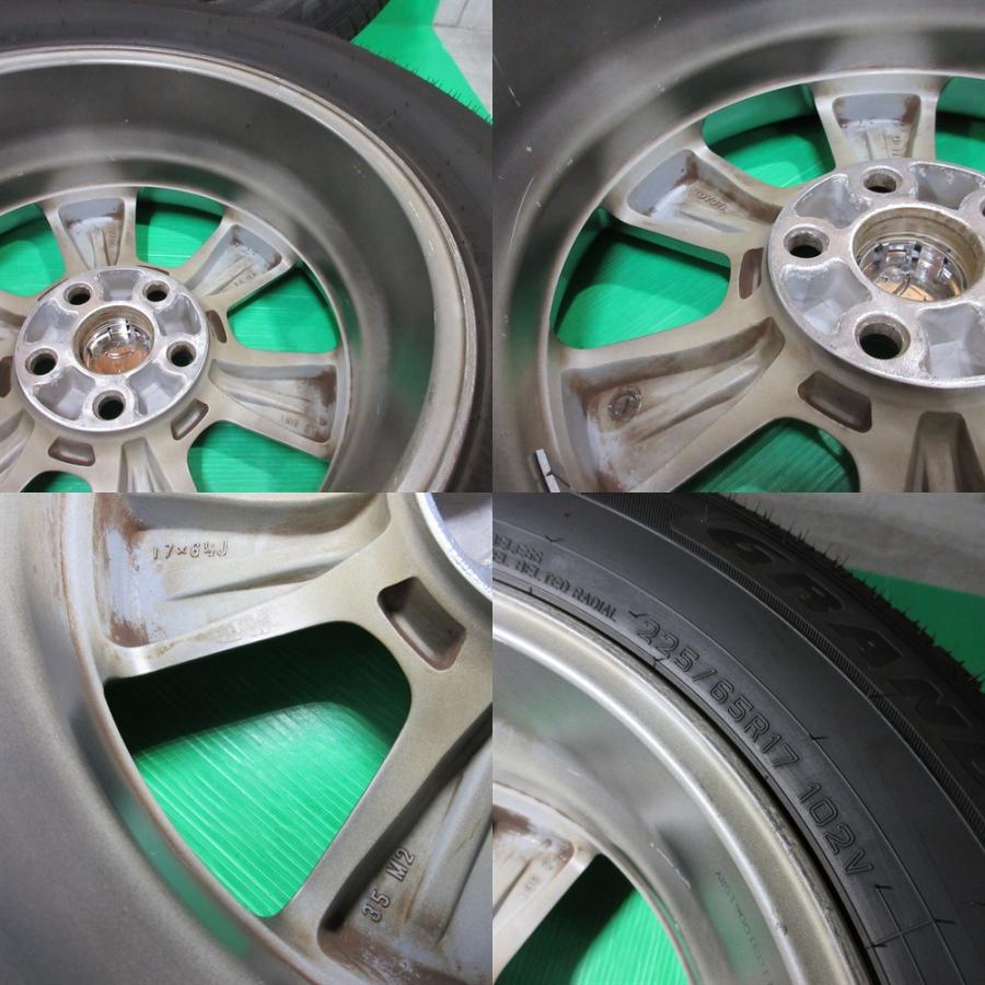 ハリアー - 30系 純然たる 225/65R17 2024年夏タイア 70%-80%山 DUNLOP GRANDTREK PT5 4本 5穴PCD114.3 6.5J +35 RAV4 ヴァンガード 中古新潟