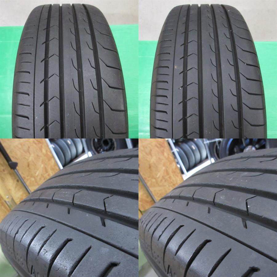 エクストレイル 225/60R18 バリ山夏タイヤ 75%-80%山 YOKOHAMA BluEarth-RV03 4本 5穴PCD114.3 7J +47 レガシィアウトバック CR-V 中古新潟の画像