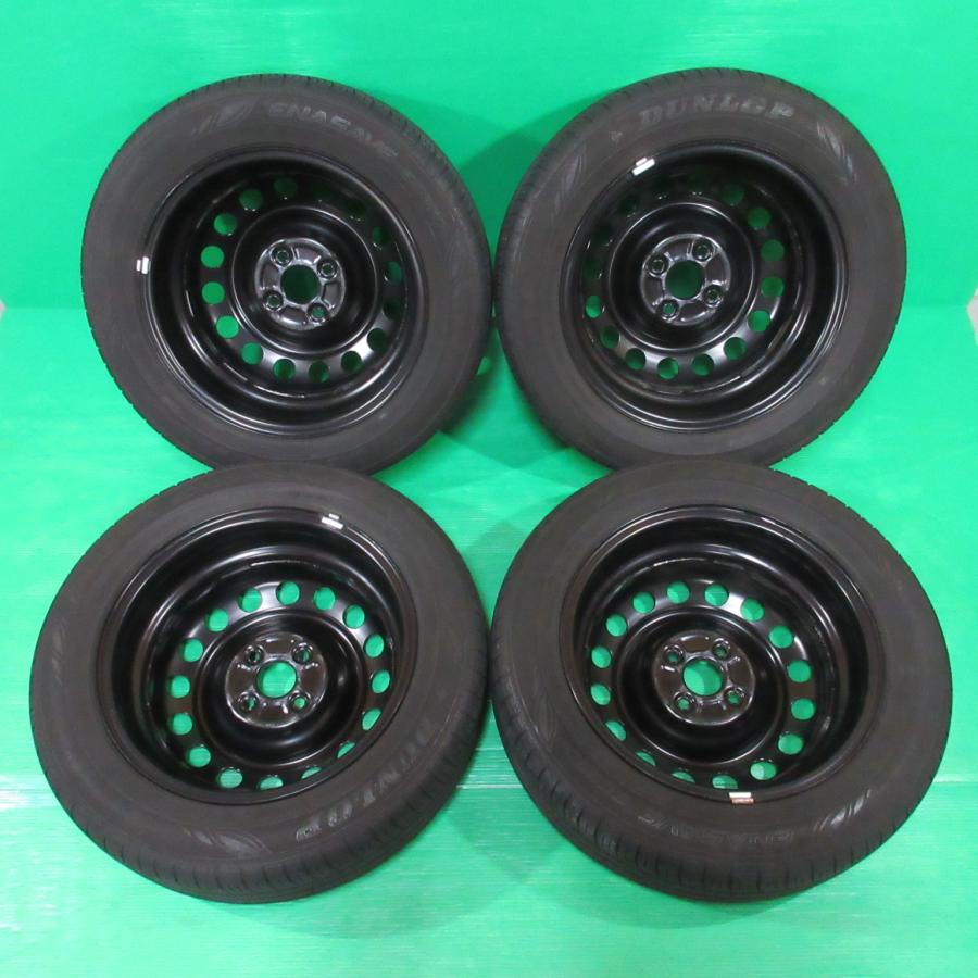 ■トヨタアクア夏用タイヤ185/60R15★アルミ付４本● アクア トヨタ アクア純正 185/60R15 夏タイヤ 50%-60%山 DUNLOP