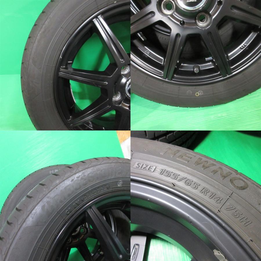 NEWNO タント 155/65R14 2024年バリ山夏タイヤ 85-90%山 BRIDGESTONE 4