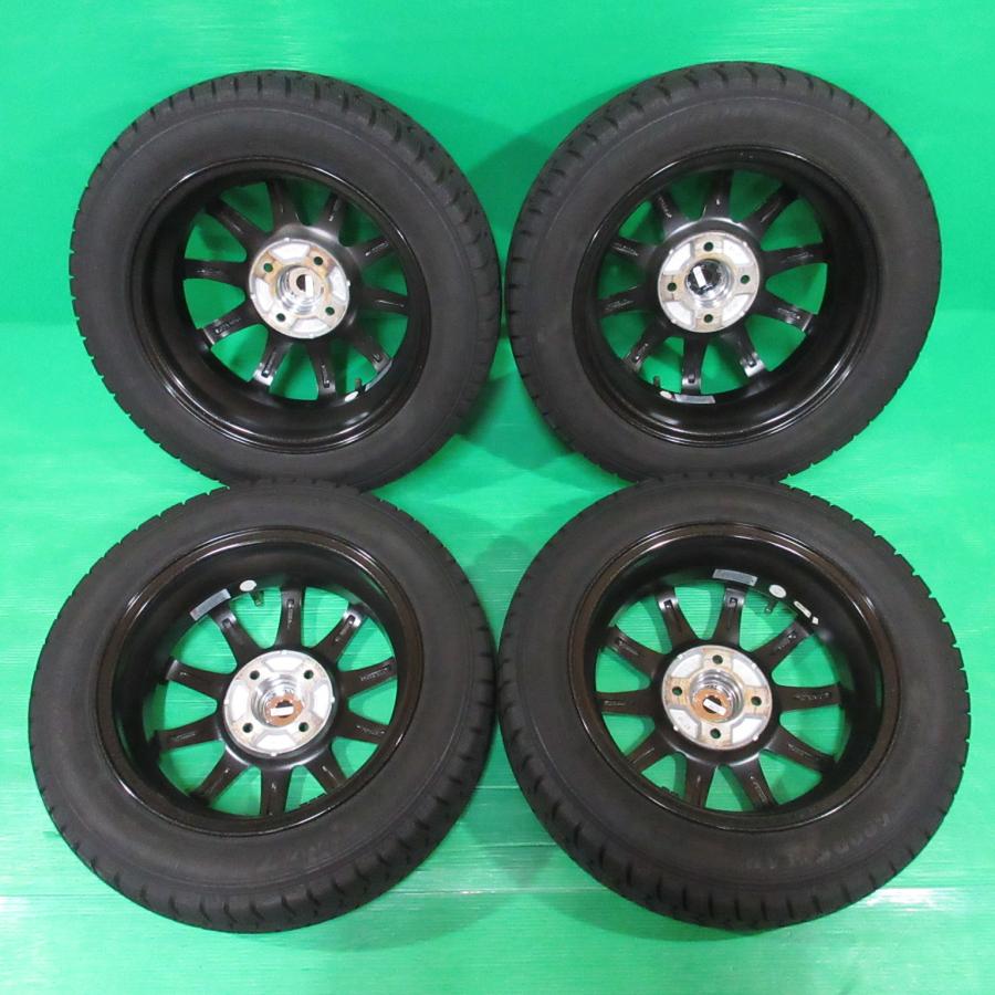 155/65R14グッドイヤーアイスナビ7 2023年バリ山4本アルミ付NBOX アイスナビ 7 N-BOX 155/65R14 2024年バリ山スタッドレス 80%-90%山