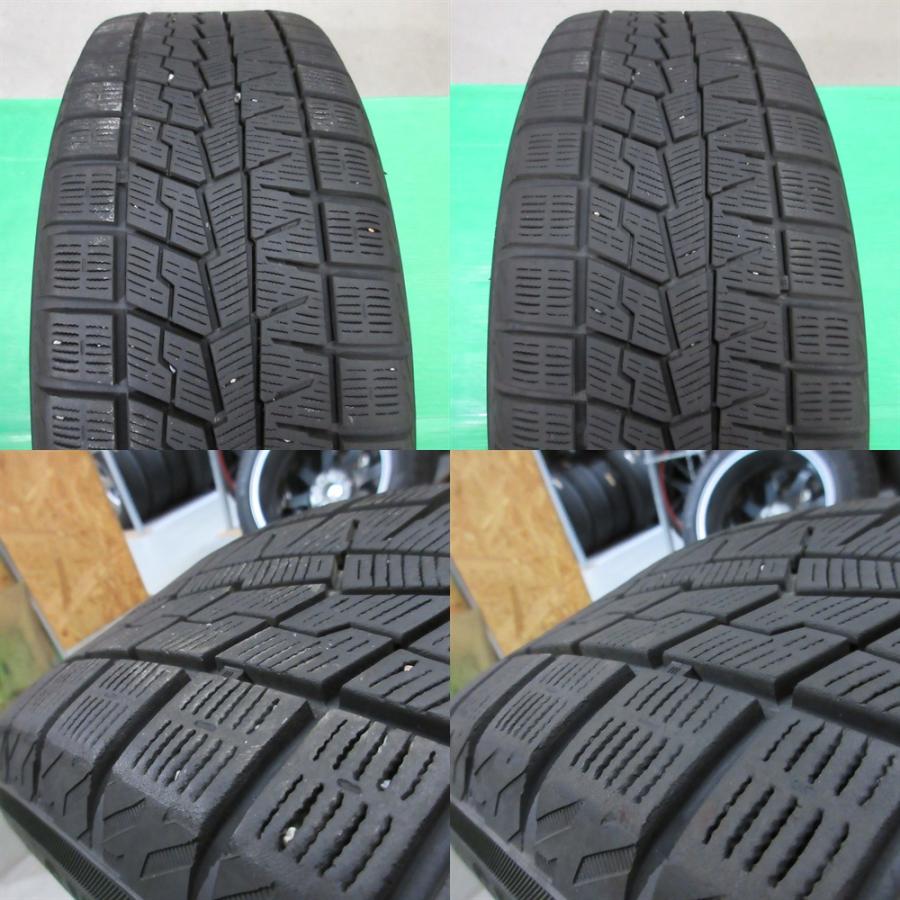 希少 インプレッサ 205/50R17 バリ山スタッドレス 80%山 YOKOHAMA iceGUARD7 4本 5穴PCD100 7J +48 中古新潟_9