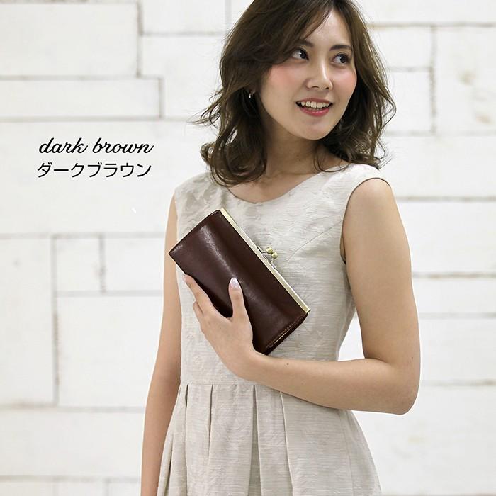 財布 レディース 長財布 黒 赤 がま口 ロングウォレット