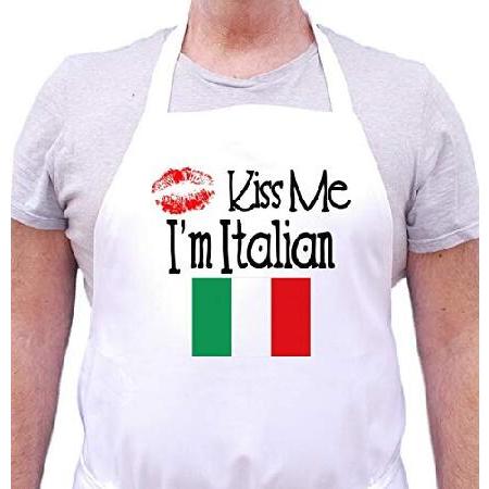 高級ブランド Cute Kitchen Apron Kiss Me I'm Italian Chef Aprons by CoolAprons 並行輸入品 エプロン