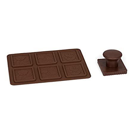 【ついに再販開始！】 スタンプキット付き チョコレートクッキー Patisse ブラウンシリコン 並行輸入品 アイテ 20cm x 7-7/8インチまたは14cm x 5-1/2インチ その他製菓、製パン用品