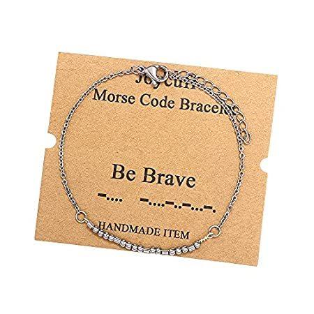 【期間限定！最安値挑戦】 JoycuFF 並行輸入品 Birthda Christmas Inspirational Funny Bracelets Code Morse Brave Be ブレスレット