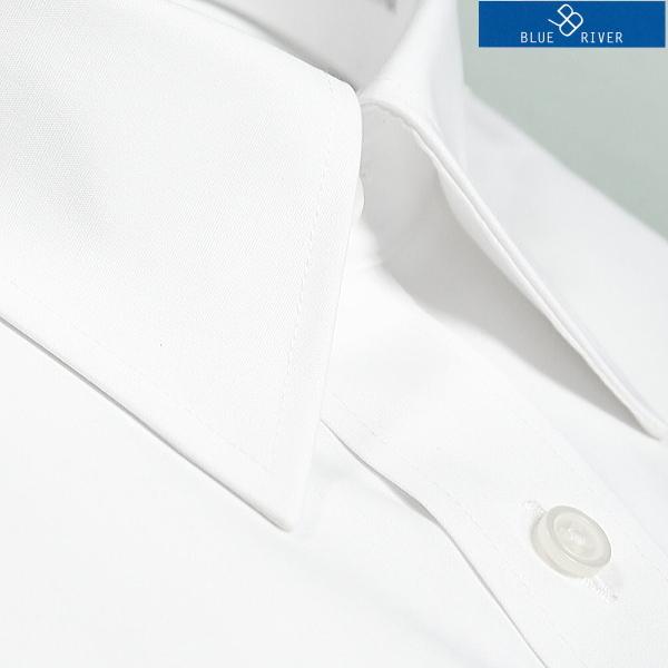 ワイシャツ メンズ 長袖 白無地 形態安定 日清紡 Yシャツ カッター
